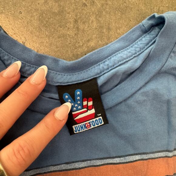 Vintage Y2k Peanuts Snoopy Player Blue Graphic Tee Men's Medium - Picture 3 of 5